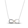 Thumbnail Image 1 of White, Black, and Brown Diamond Infinity Necklace 1/5 ct tw Sterling SIlver 18&quot;