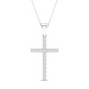 Thumbnail Image 1 of Diamond Cross Necklace 1/4 ct tw Round-Cut 10K White Gold 18&quot;