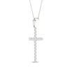 Thumbnail Image 2 of Diamond Cross Necklace 1/4 ct tw Round-Cut 10K White Gold 18"