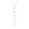 Thumbnail Image 3 of Diamond Cross Necklace 1/4 ct tw Round-Cut 10K White Gold 18"