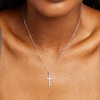 Thumbnail Image 4 of Diamond Cross Necklace 1/4 ct tw Round-Cut 10K White Gold 18"