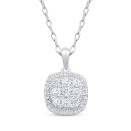Diamond Necklace 1/2 ct tw Round-Cut 10K White Gold 18&quot;