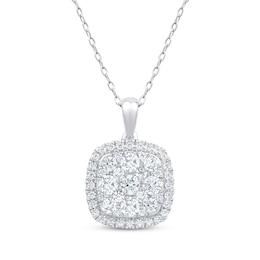 Diamond Necklace 1 ct tw 10K White Gold 18&quot;