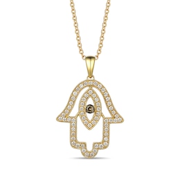 Le Vian Diamond Hamsa Necklace 1/2 ct tw 14K Honey Gold 18&quot;