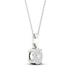 Thumbnail Image 1 of Diamond Halo Necklace 1/10 ct tw Round-Cut 10K White Gold 18"