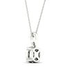 Thumbnail Image 3 of Diamond Halo Necklace 1/10 ct tw Round-Cut 10K White Gold 18"