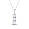 Thumbnail Image 1 of Memories Moments Magic Three-Stone Diamond Necklace 1/2 ct tw Round-Cut 10K White Gold 19&quot;