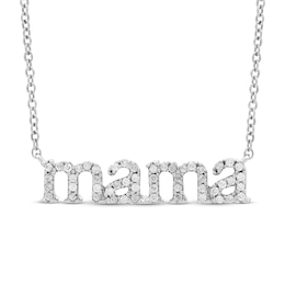 Diamond Mama Necklace 1/8 ct tw Round-Cut 10K Sterling Silver 18&quot;