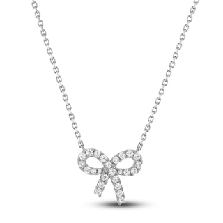 Diamond Angel Number 444 Necklace 1/6 ct tw Round-cut Sterling Silver 18