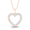 Thumbnail Image 0 of Diamond Heart Necklace 1/5 ct tw Round-cut 10K Rose Gold 18"