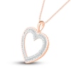 Thumbnail Image 1 of Diamond Heart Necklace 1/5 ct tw Round-cut 10K Rose Gold 18"