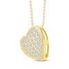 Thumbnail Image 2 of Diamond Heart Necklace 1/4 ct tw Round-cut 10K Yellow Gold 18&quot;