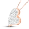 Thumbnail Image 2 of Diamond Heart Necklace 1/3 ct tw Round-cut 10K Rose Gold 18&quot;