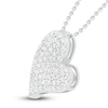 Thumbnail Image 2 of Diamond Heart Necklace 1/3 ct tw Round-cut 10K White Gold 18&quot;