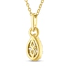 Thumbnail Image 2 of Forever Connected Diamond Necklace 1/3 ct tw Pear & Round-Cut 10K Yellow Gold 18"