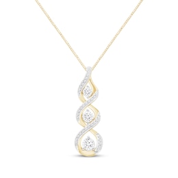 Memories Moments Magic Diamond Twist Necklace 1/5 ct tw Round-Cut 10K Yellow Gold 18&quot;