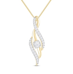 Diamond Journey Necklace 1/3 ct tw Round-Cut 10K Yellow Gold 18&quot;