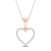 Thumbnail Image 1 of Diamond Heart Necklace 1/10 ct tw Round-Cut 10K Rose Gold 18&quot;