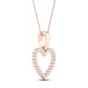 Thumbnail Image 3 of Diamond Heart Necklace 1/10 ct tw Round-Cut 10K Rose Gold 18&quot;