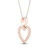 Thumbnail Image 4 of Diamond Heart Necklace 1/10 ct tw Round-Cut 10K Rose Gold 18&quot;