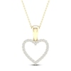 Thumbnail Image 0 of Diamond Heart Necklace 1/10 ct tw Round-Cut 10K Yellow Gold 18"