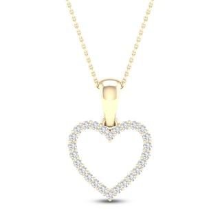 Arrow Through Heart Diamond Pendant 1.34 Carat 10K Yellow Gold (38 31mm)