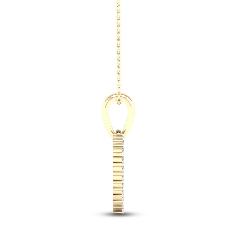 Diamond Heart Necklace 1/10 ct tw Round-Cut 10K Yellow Gold 18"