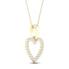 Thumbnail Image 2 of Diamond Heart Necklace 1/10 ct tw Round-Cut 10K Yellow Gold 18"