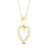 Thumbnail Image 3 of Diamond Heart Necklace 1/10 ct tw Round-Cut 10K Yellow Gold 18"