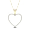 Thumbnail Image 1 of Diamond Heart Necklace 1/4 ct tw Round-Cut 10K Yellow Gold 18&quot;