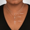 Thumbnail Image 5 of Diamond Cross Necklace 1/4 ct tw Round-Cut 10K Rose Gold 18"