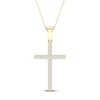 Thumbnail Image 0 of Diamond Cross Necklace 1/4 ct tw Round-Cut 10K Yellow Gold 18"