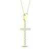 Thumbnail Image 2 of Diamond Cross Necklace 1/4 ct tw Round-Cut 10K Yellow Gold 18"