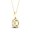 Thumbnail Image 4 of Diamond Halo Necklace 1/2 ct tw Round-Cut 10K Yellow Gold 18&quot;