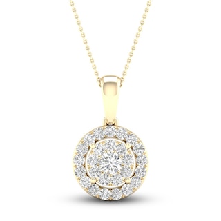CRB7219500 - LOVE necklace, 2 diamonds - Yellow gold, diamonds