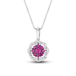 Le Vian Ruby & Diamond Necklace 1/8 ct tw 14K Vanilla Gold 18&quot;