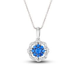 Le Vian Sapphire & Diamond Necklace 1/8 ct tw Diamonds 14K Vanilla Gold 18&quot;