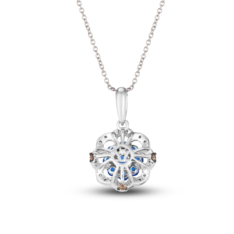 Main Image 3 of Le Vian Sapphire & Diamond Necklace 1/8 ct tw Diamonds 14K Vanilla Gold 18&quot;