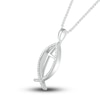 Thumbnail Image 2 of Diamond Ichthys Necklace 1/10 ct tw Round-cut Sterling Silver 18&quot;