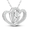 Thumbnail Image 1 of Diamond Heart Necklace 1/4 ct tw Round-Cut 10K White Gold 18"