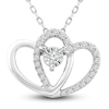 Thumbnail Image 1 of Diamond Heart Necklace 1/10 ct tw Round-Cut 10K White Gold 18&quot;