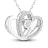 Thumbnail Image 2 of Diamond Heart Necklace 1/10 ct tw Round-Cut 10K White Gold 18&quot;