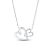 Thumbnail Image 1 of Diamond Double Heart Necklace 1/10 ct tw Round-cut Sterling Silver 18&quot;