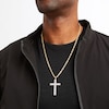 Thumbnail Image 3 of Men's Diamond Cross Pendant 1 ct tw Round-cut 10K Yellow Gold