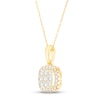 Thumbnail Image 3 of Diamond Cushion Necklace 1/4 ct tw Round-cut 10K Yellow Gold 18&quot;