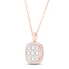 Thumbnail Image 3 of Diamond Cushion Necklace 1 ct tw Round-cut 10K Rose Gold 18&quot;