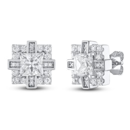 Men's Lab-Created Diamonds by KAY Square-Cut Stud Earrings 2 ct tw 14K White Gold