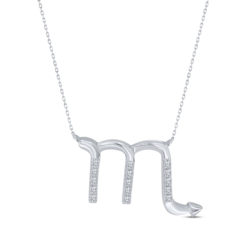 Diamond Scorpio Necklace 1/10 ct tw Round-cut Sterling Silver 18"