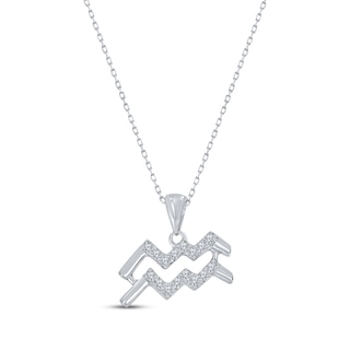 Hallmark Fine Jewelry Modern Sculpted Angel Necklace in Sterling Silver  with 1/8 Cttw of Diamonds