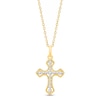 Thumbnail Image 1 of Diamond Cross Necklace 1/10 ct tw Round-cut 10K Yellow Gold 18&quot;